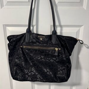 Michael Kors Black Leopard Kelsey Tote